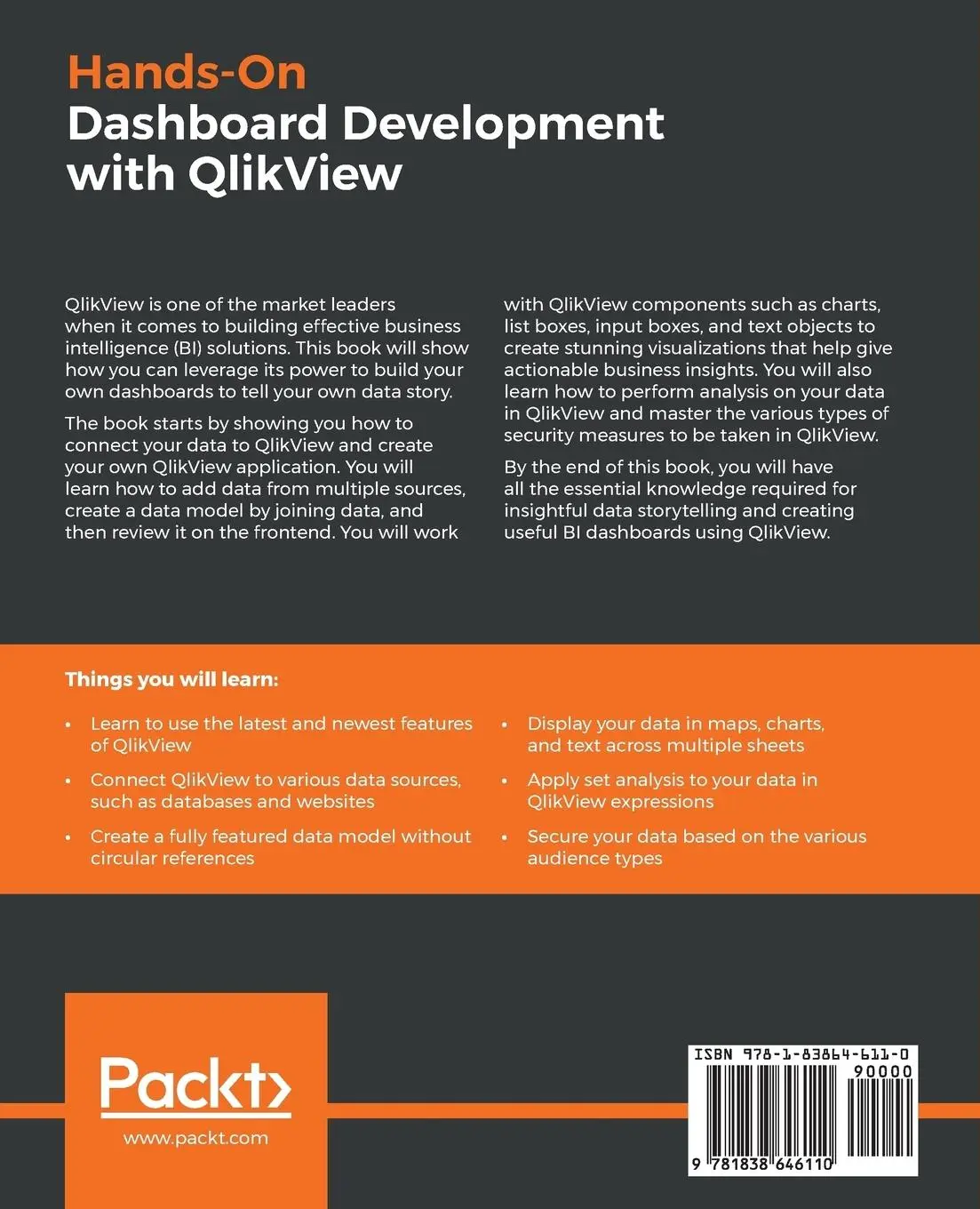 Rückseite: 9781838646110 | Hands-On Dashboard Development with QlikView | Abhishek Agarwal | Buch