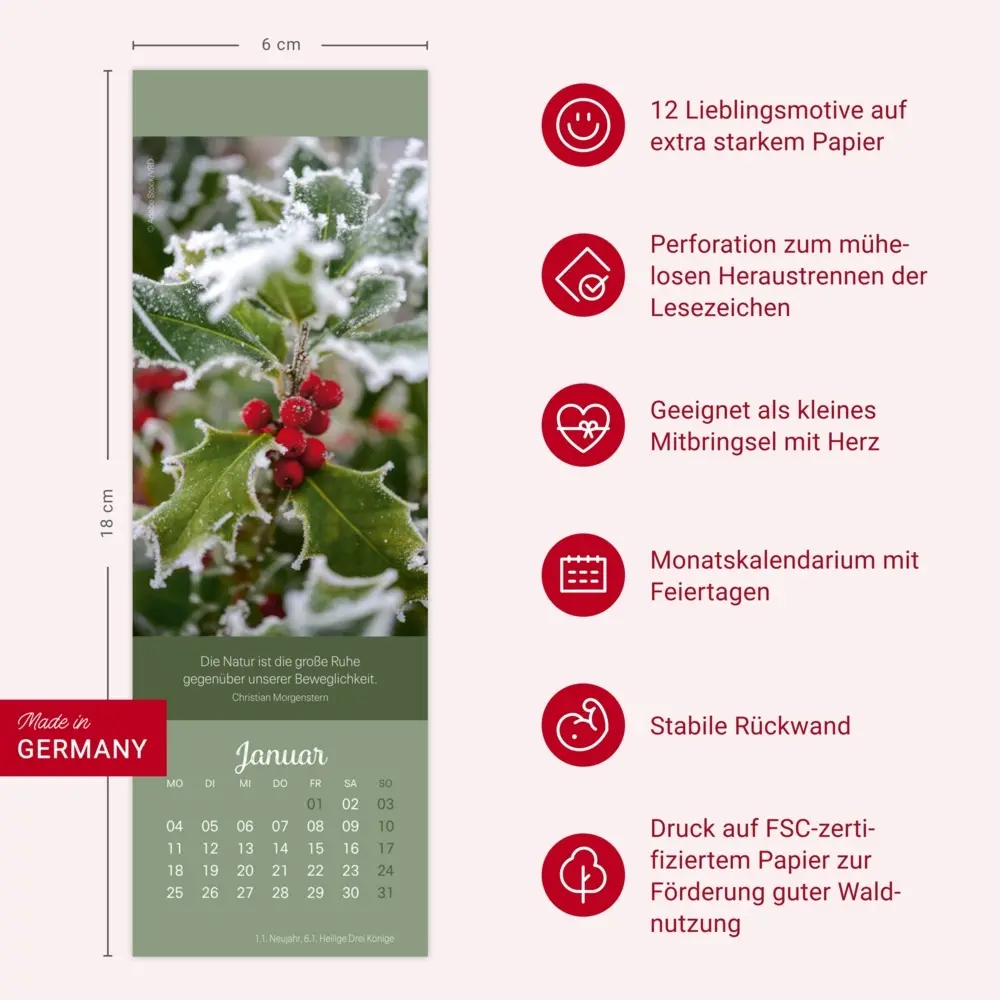 Bild: 9783756416110 | Achtsamkeit Lesezeichen &amp; Kalender 2027 | Kalender | Geblockt | 13 S.