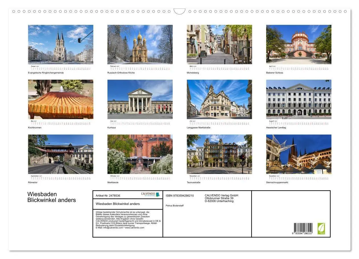 Bild: 9783594286210 | Wiesbaden Blickwinkel anders (Wandkalender 2027 DIN A2 quer),...