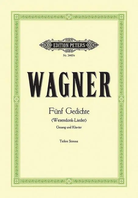 Cover: 9790014016210 | Wesendonck-Lieder | 5 Songs for Female Voice and Piano | Wagner | Buch
