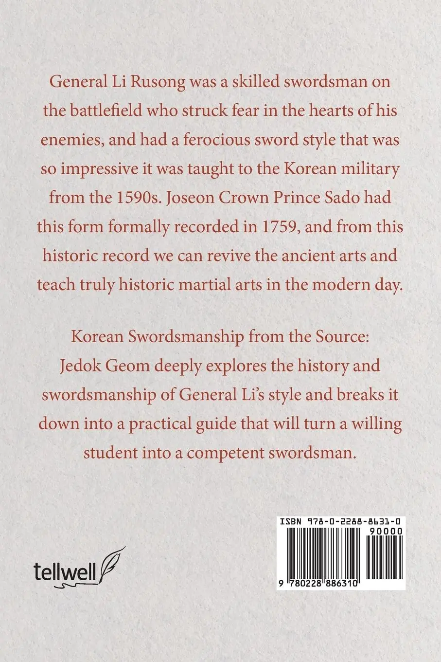 Rückseite: 9780228886310 | Joseon Korean Swordsmanship From the Source Jedok Geom | Nathan Jo