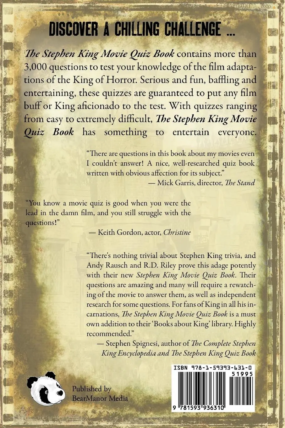 Rückseite: 9781593936310 | The Stephen King Movie Quiz Book | Andrew J. Rausch (u. a.) | Buch