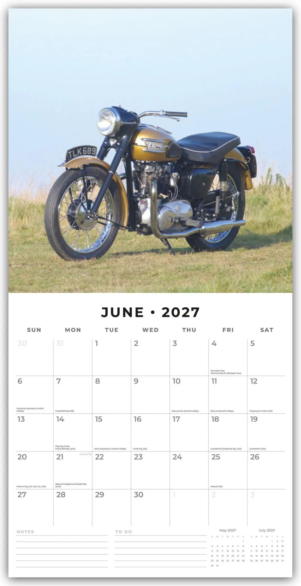 Bild: 9781837016310 | Classic Bikes - Klassische Motorräder 2027 - 16-Monatskalender | Red