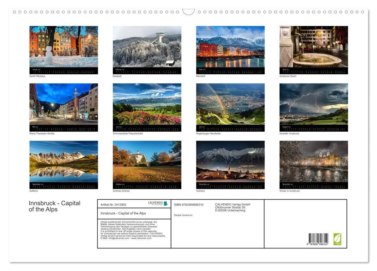 Bild: 9783569696310 | Innsbruck - Capital of the Alps (Wandkalender 2027 DIN A2 quer),...