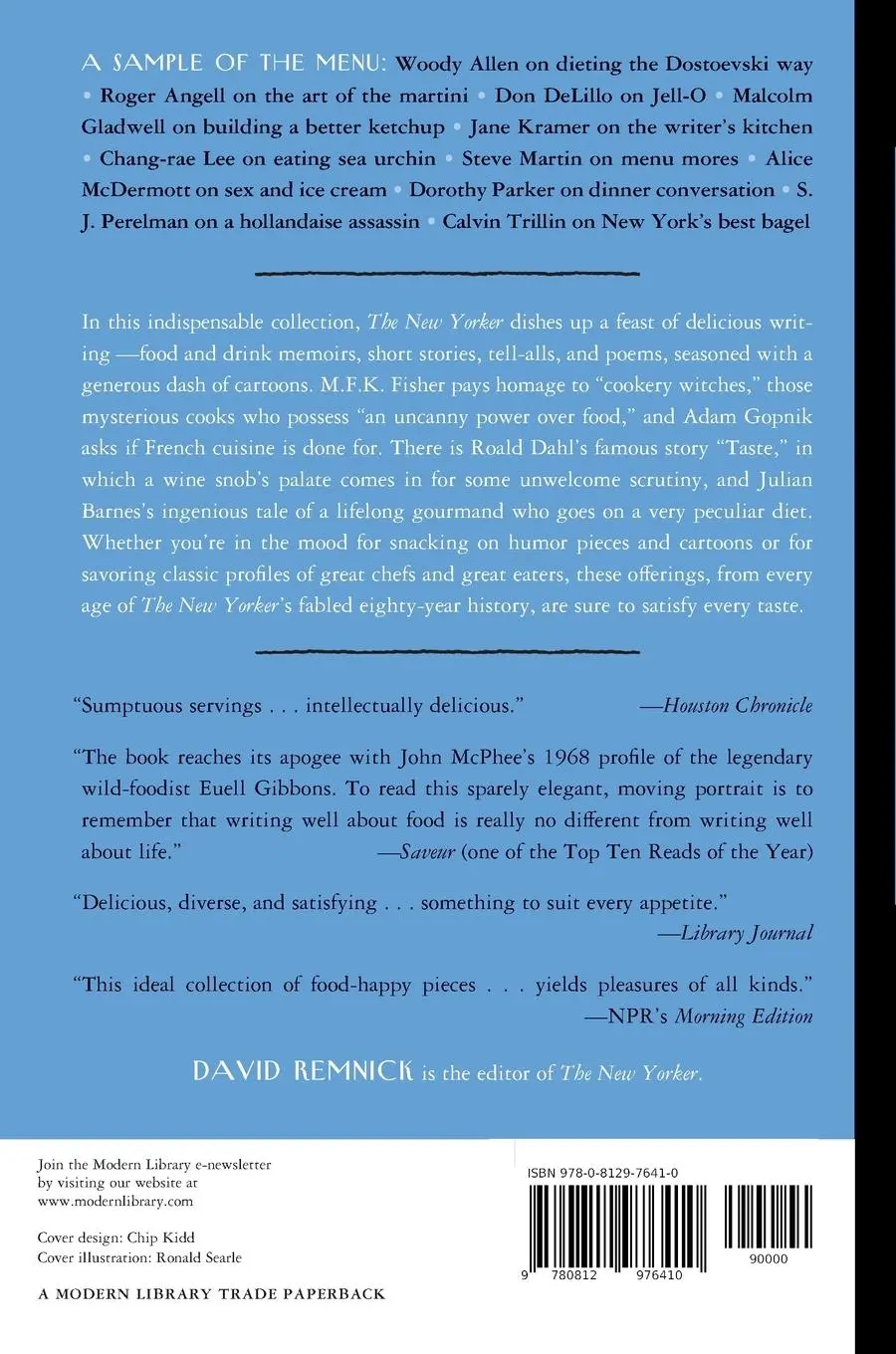 Rückseite: 9780812976410 | Secret Ingredients | The New Yorker Book of Food and Drink | Remnick