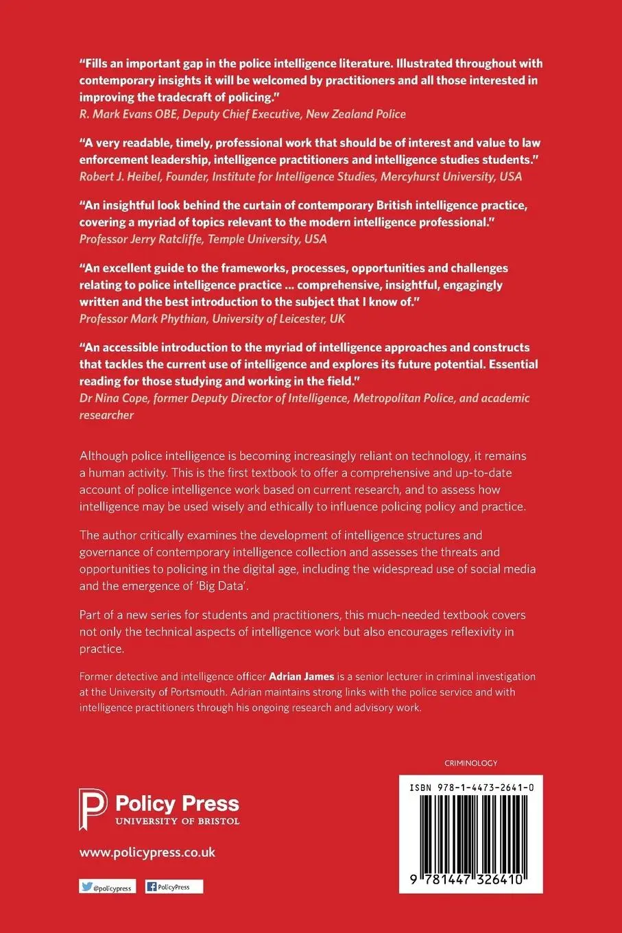 Rückseite: 9781447326410 | Understanding police intelligence work | Adrian James | Taschenbuch