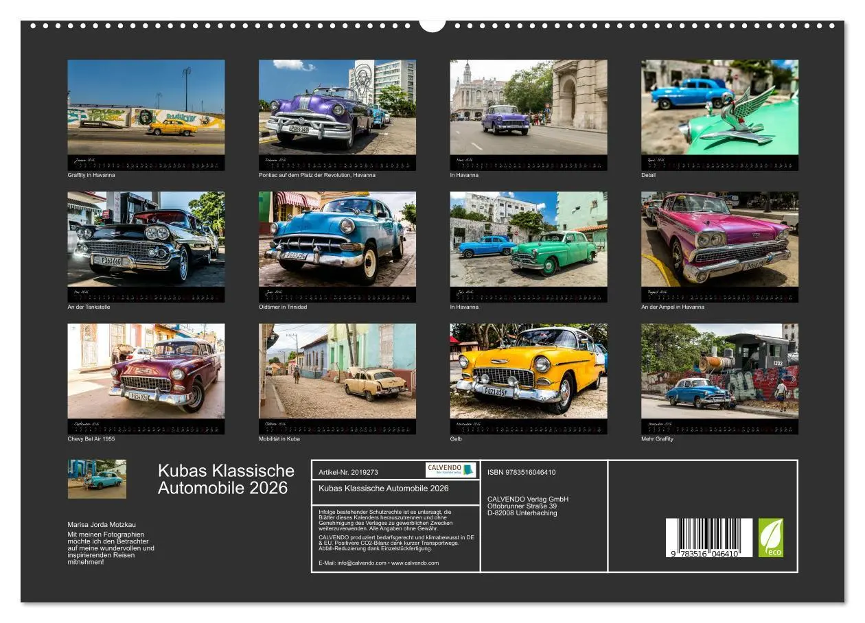 Bild: 9783516046410 | Kubas Klassische Automobile 2026 (hochwertiger Premium Wandkalender...