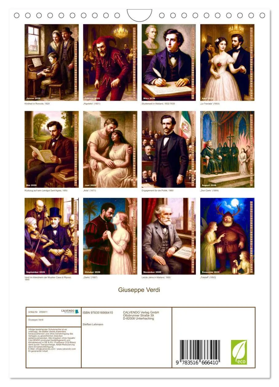 Bild: 9783516666410 | Giuseppe Verdi (Wandkalender 2026 DIN A4 hoch), CALVENDO...