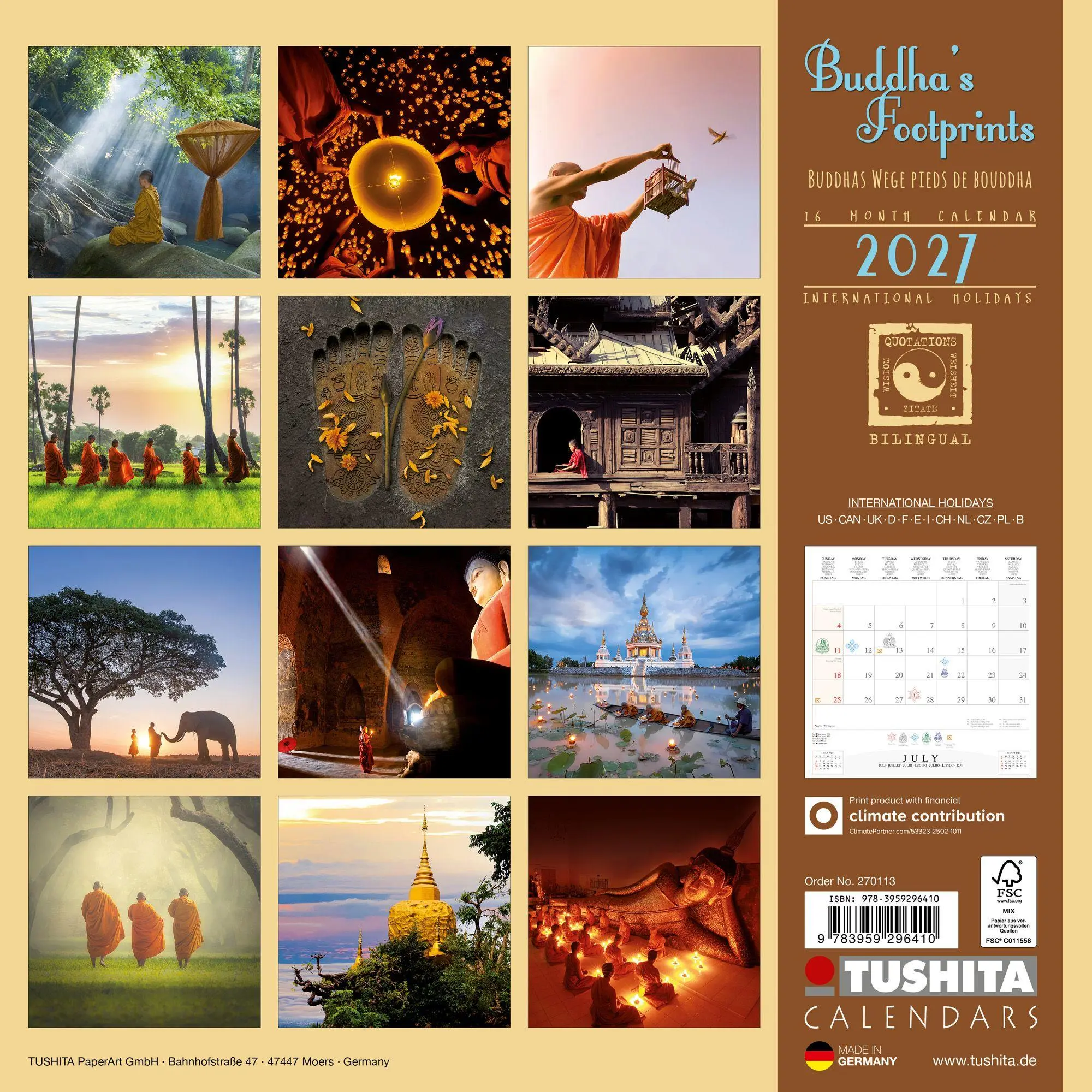 Bild: 9783959296410 | Buddha's Footprints 2027 | Kalender 2027 | Kalender | 28 S. | Deutsch
