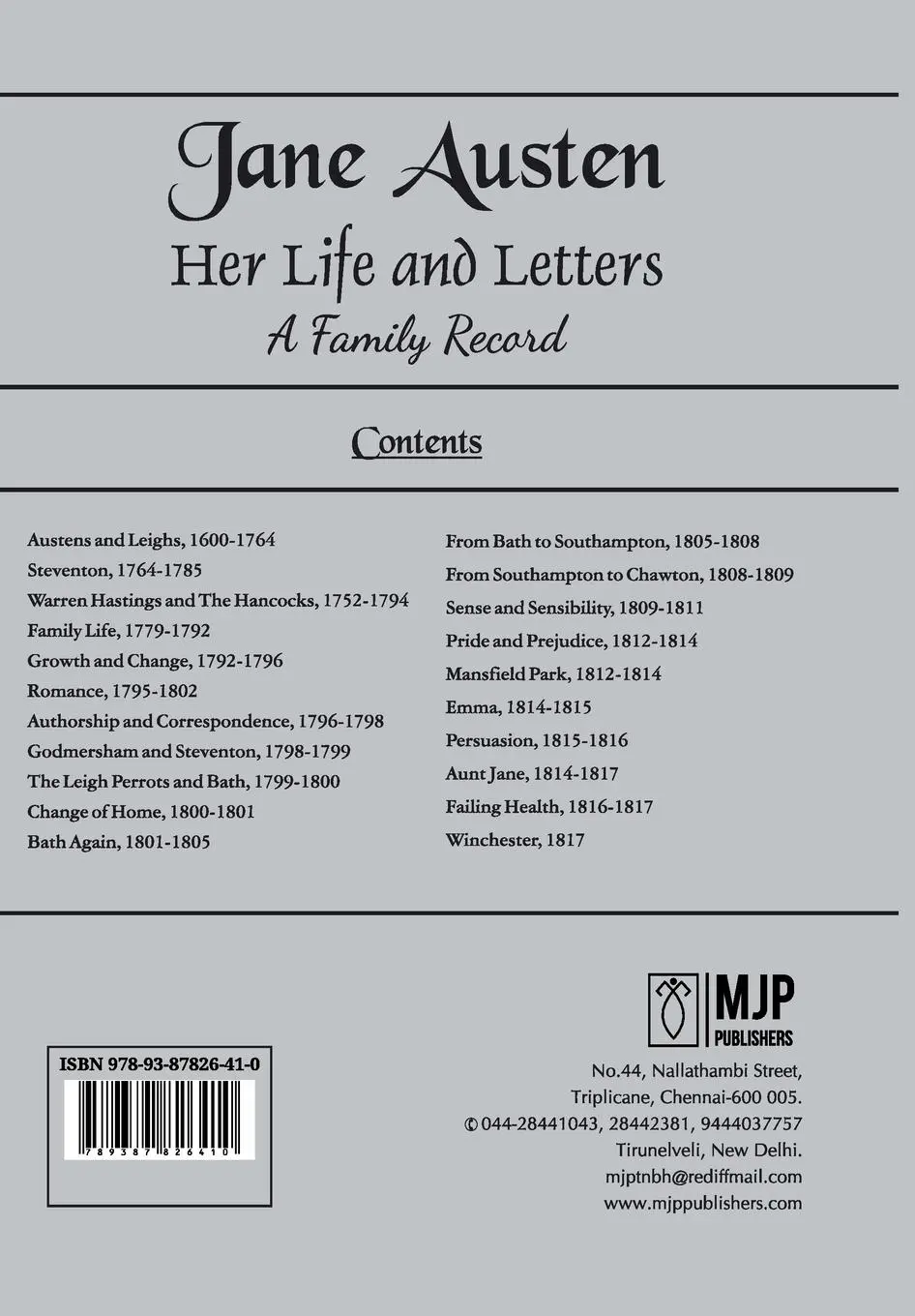 Rückseite: 9789387826410 | Jane Austen Her Life and Letters A Family Record | Taschenbuch | 2022