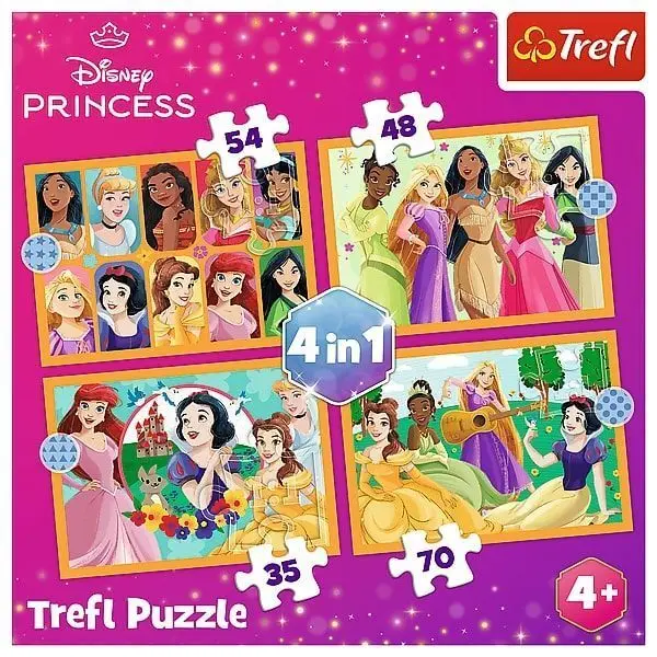 Cover: 5900511346510 | 4 in 1 Puzzle - Disney Princess | Spiel | In Kartonage | 34651 | 2024