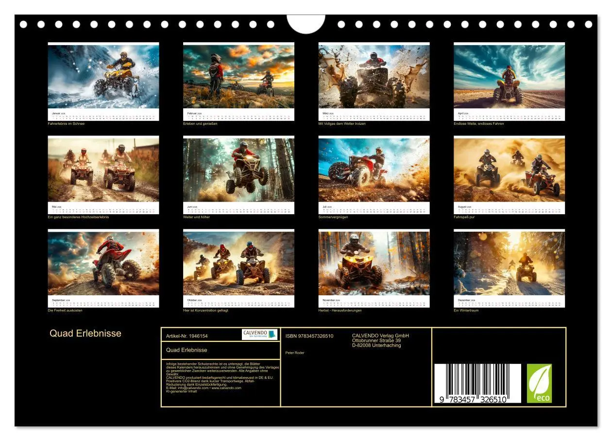 Bild: 9783457326510 | Quad Erlebnisse (Wandkalender 2026 DIN A4 quer), CALVENDO...