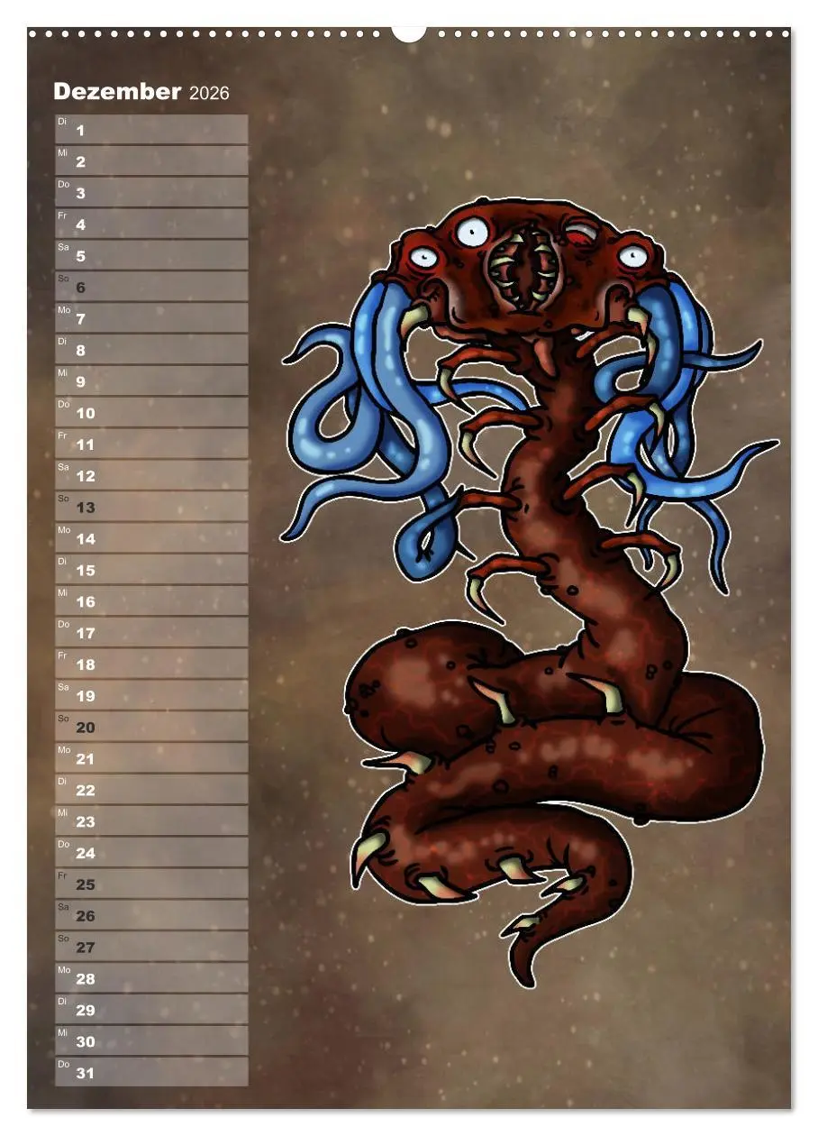 Bild: 9783516416510 | Bestiarium Vladi Krafft (Wandkalender 2026 DIN A2 hoch), CALVENDO...