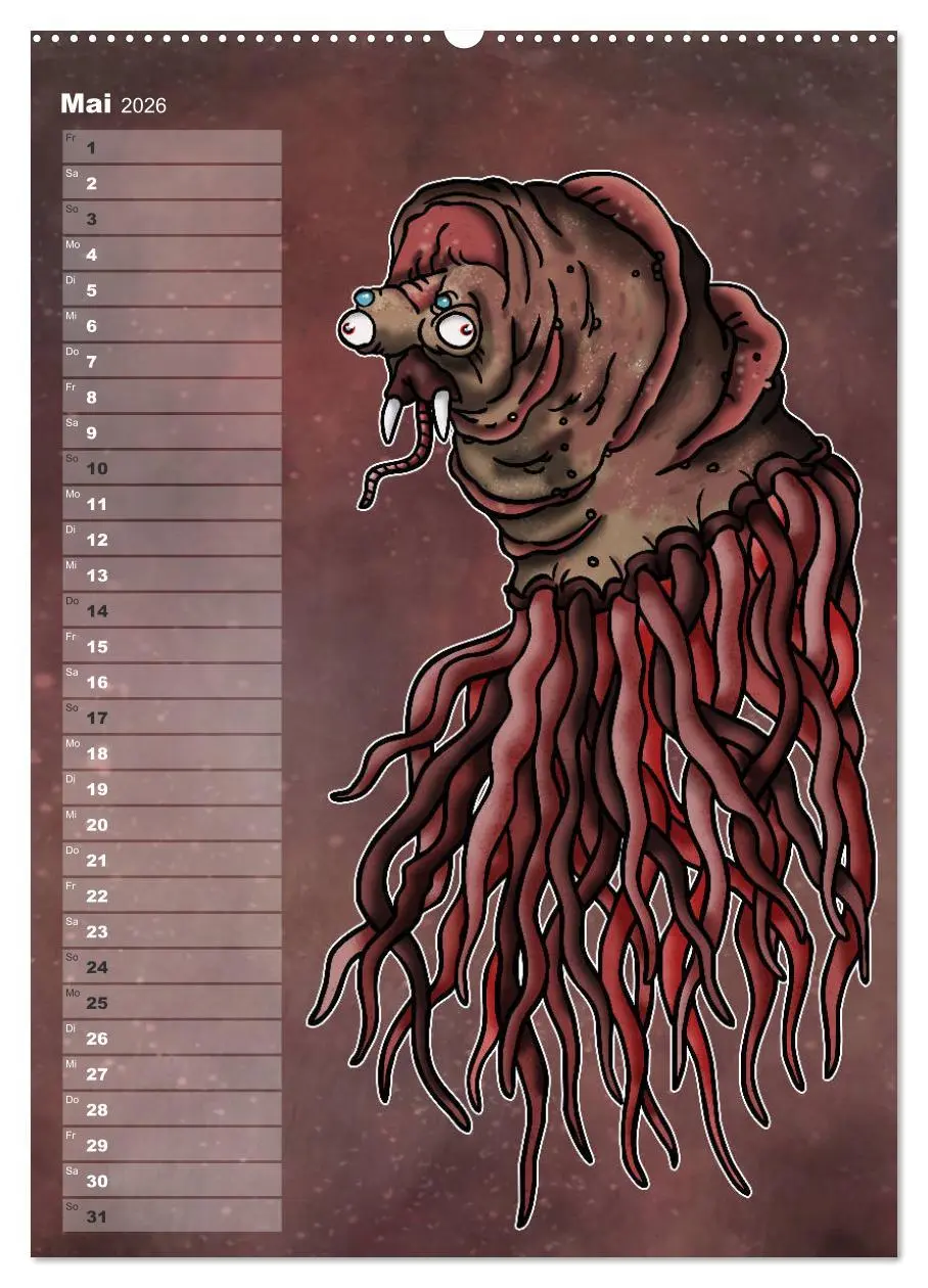 Bild: 9783516416510 | Bestiarium Vladi Krafft (Wandkalender 2026 DIN A2 hoch), CALVENDO...