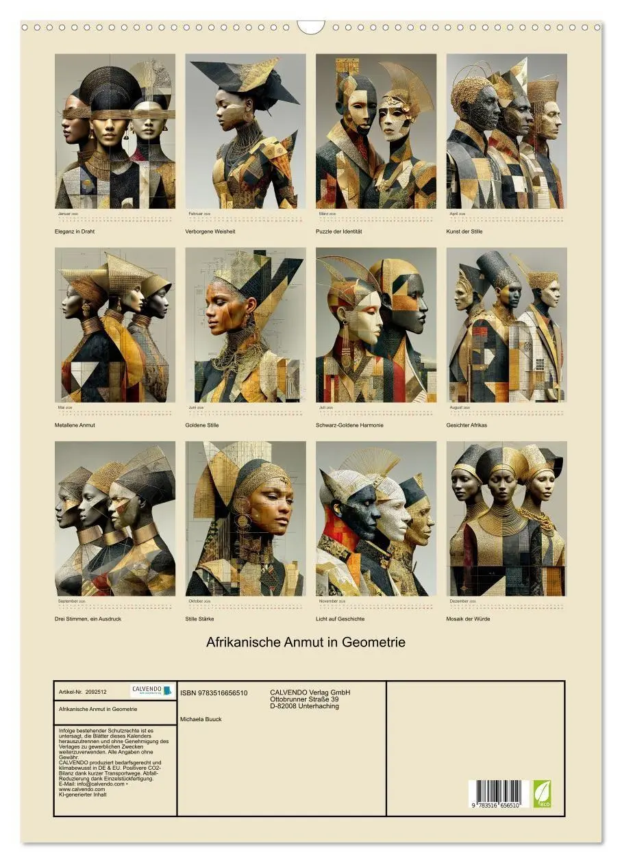 Bild: 9783516656510 | Afrikanische Anmut in Geometrie (Wandkalender 2026 DIN A2 hoch),...