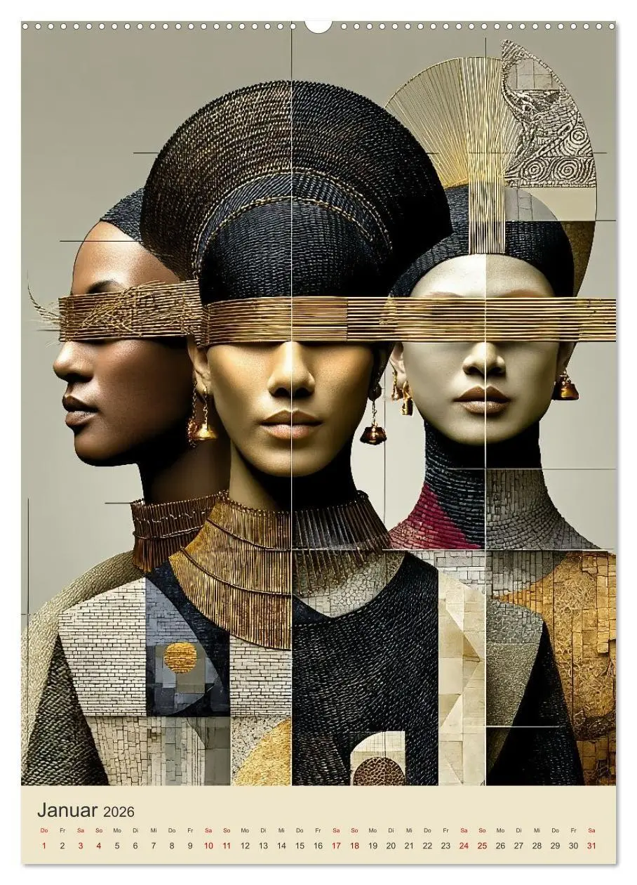 Bild: 9783516656510 | Afrikanische Anmut in Geometrie (Wandkalender 2026 DIN A2 hoch),...