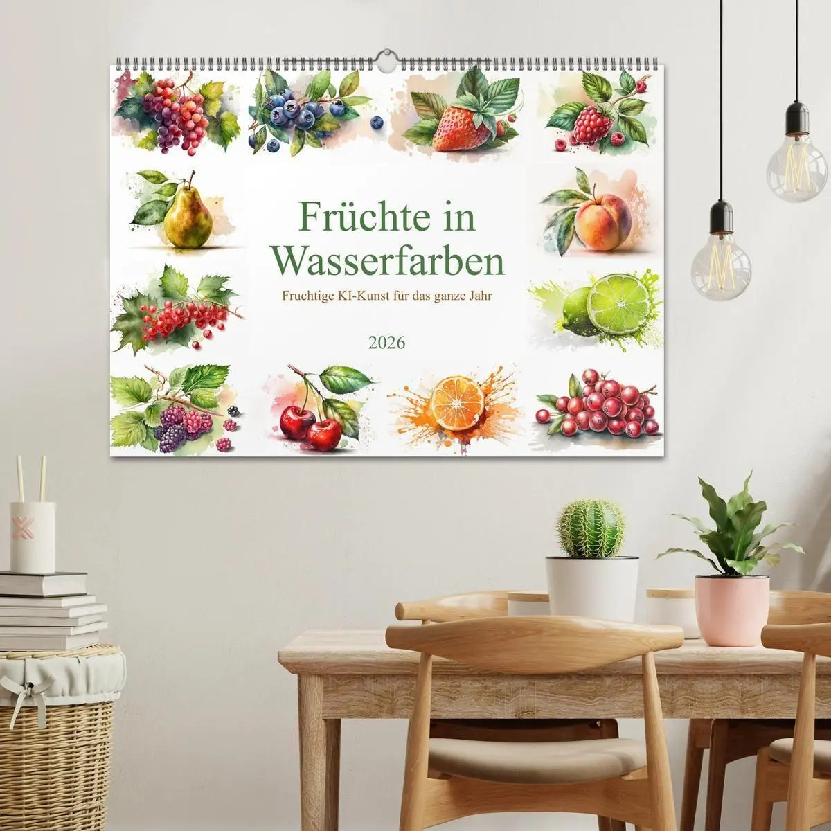 Bild: 9783516726510 | Früchte in Wasserfarben - Fruchtige KI-Kunst für das ganze Jahr...
