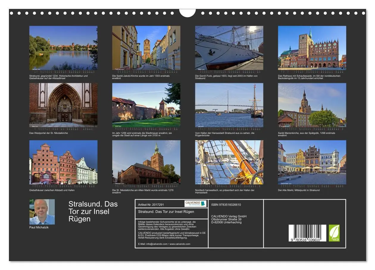 Bild: 9783516026610 | Stralsund. Das Tor zur Insel Rügen (Wandkalender 2026 DIN A3 quer),...