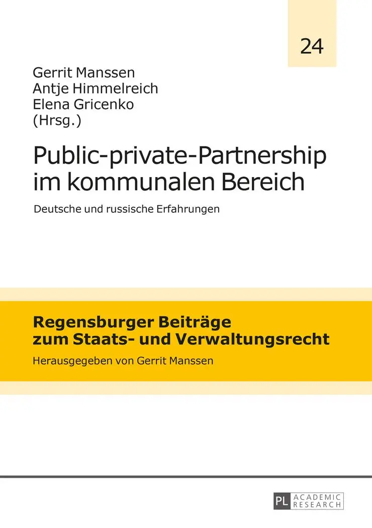 Cover: 9783631626610 | Public-private-Partnership im kommunalen Bereich | Manssen (u. a.)