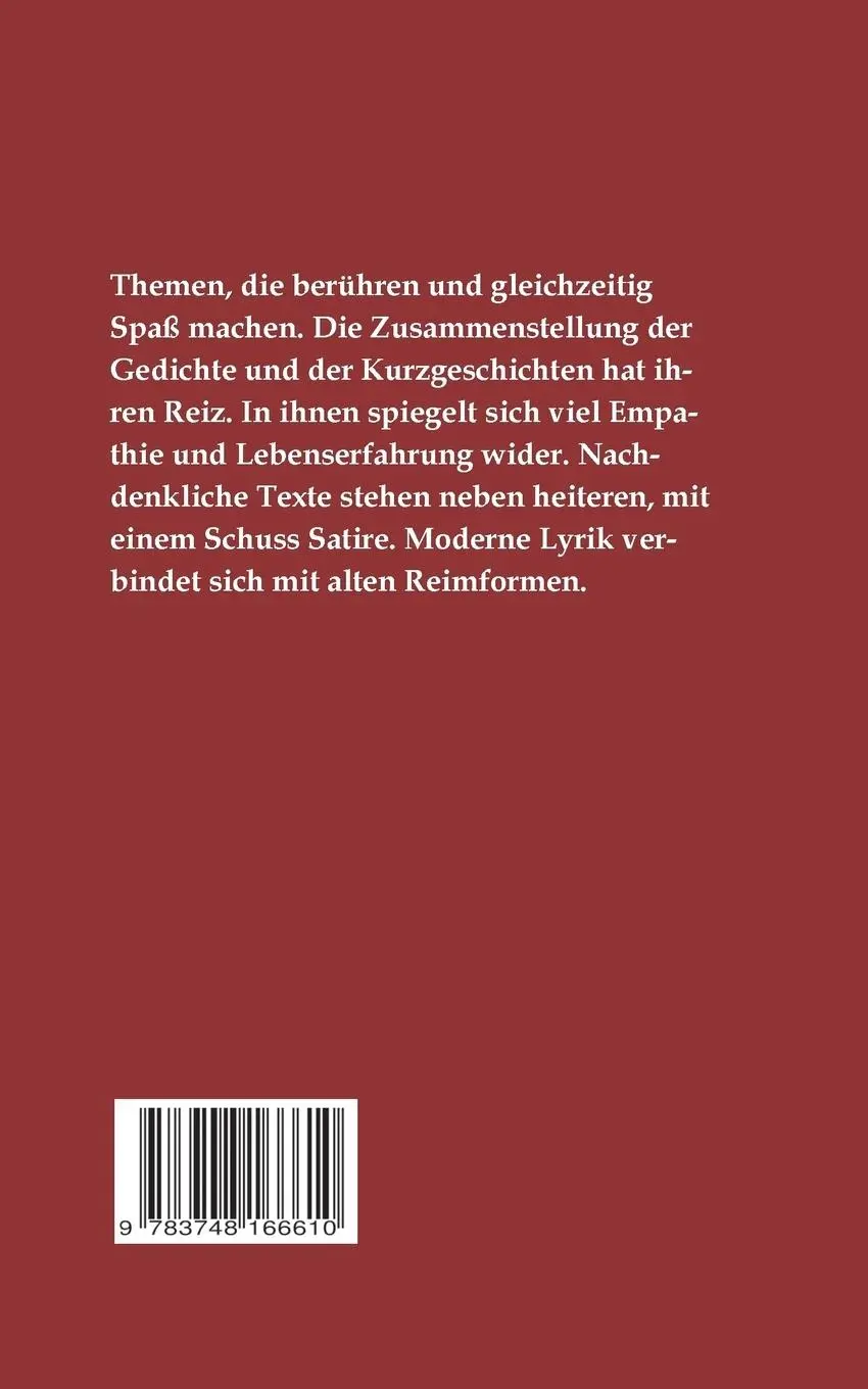 Rückseite: 9783748166610 | Lebensstreiflichter | Nachdenkliche und heitere Betrachtungen | Diener