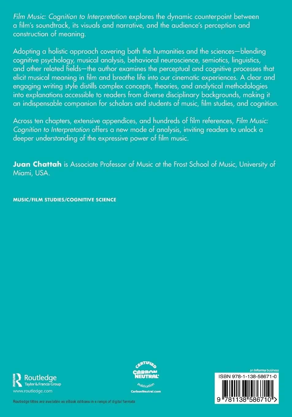 Rückseite: 9781138586710 | Film Music | Cognition to Interpretation | Juan Chattah | Taschenbuch