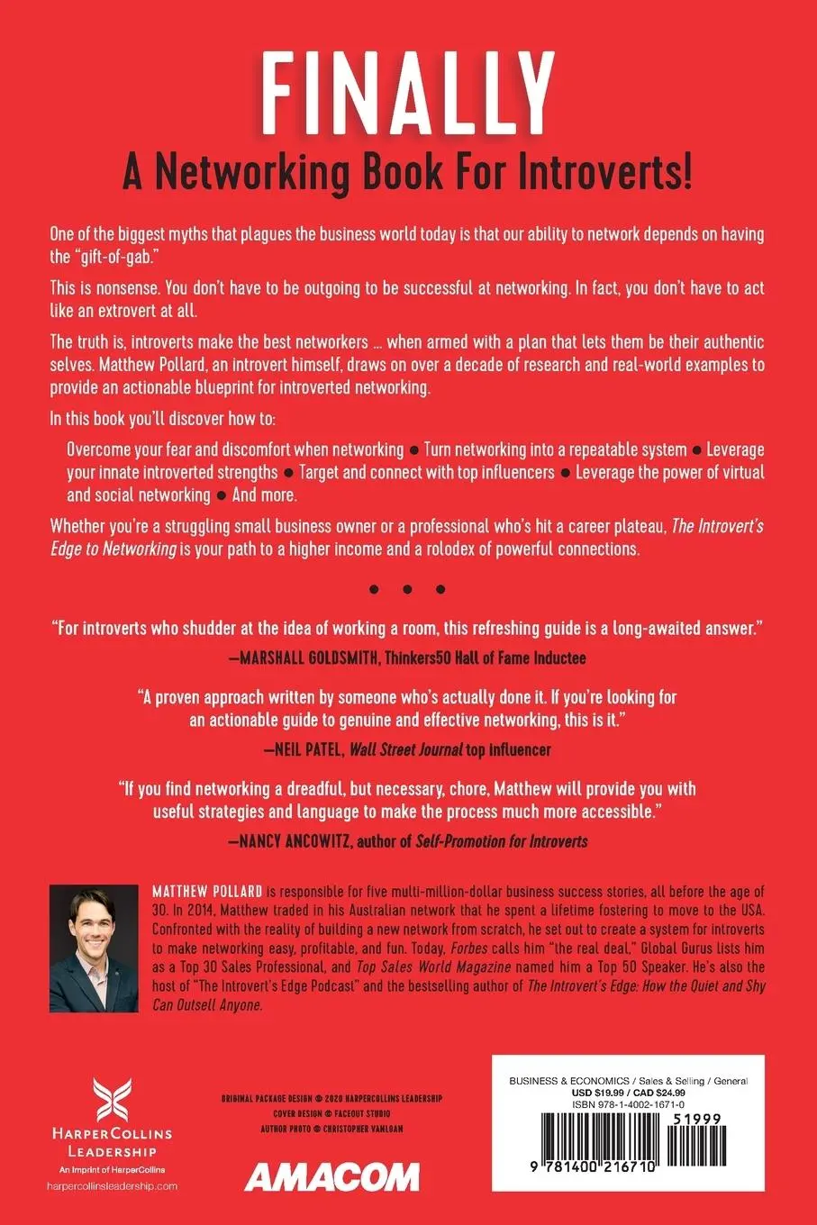 Rückseite: 9781400216710 | The Introvert's Edge to Networking | Matthew Pollard | Taschenbuch