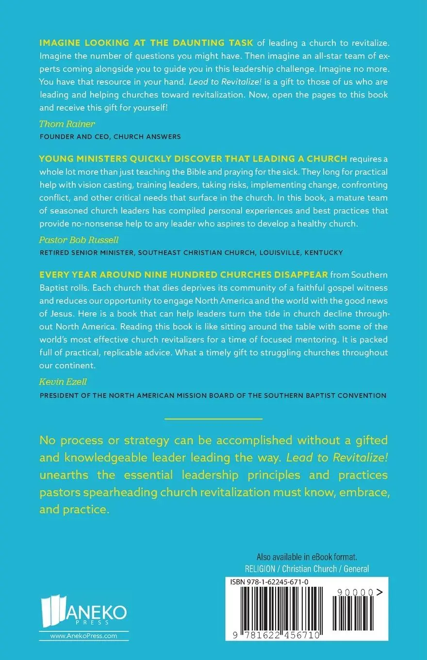 Rückseite: 9781622456710 | Lead to Revitalize! | 15 Practices of a Church Revitalization Leader