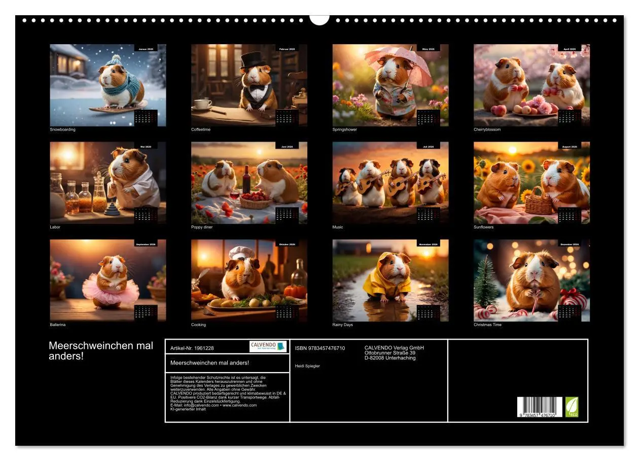 Bild: 9783457476710 | Meerschweinchen mal anders! (Wandkalender 2026 DIN A2 quer),...