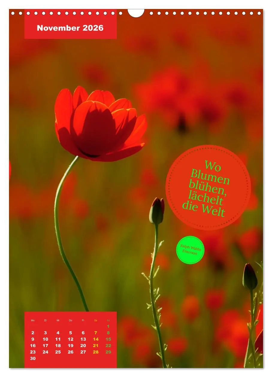 Bild: 9783516326710 | Verrückt nach BLUMEN Artwork - Farben - Zitate (Wandkalender 2026...