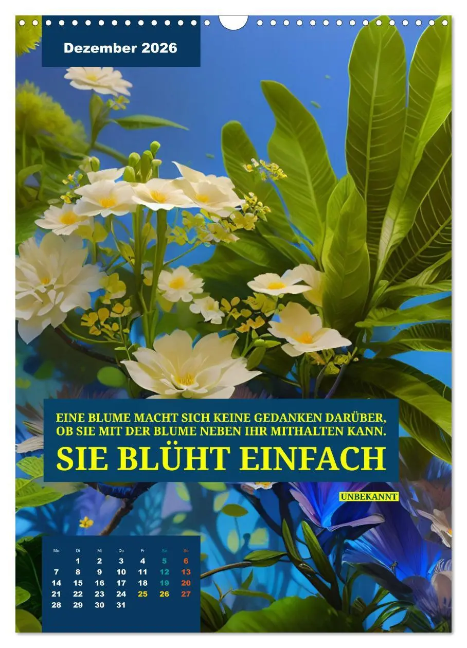 Bild: 9783516326710 | Verrückt nach BLUMEN Artwork - Farben - Zitate (Wandkalender 2026...