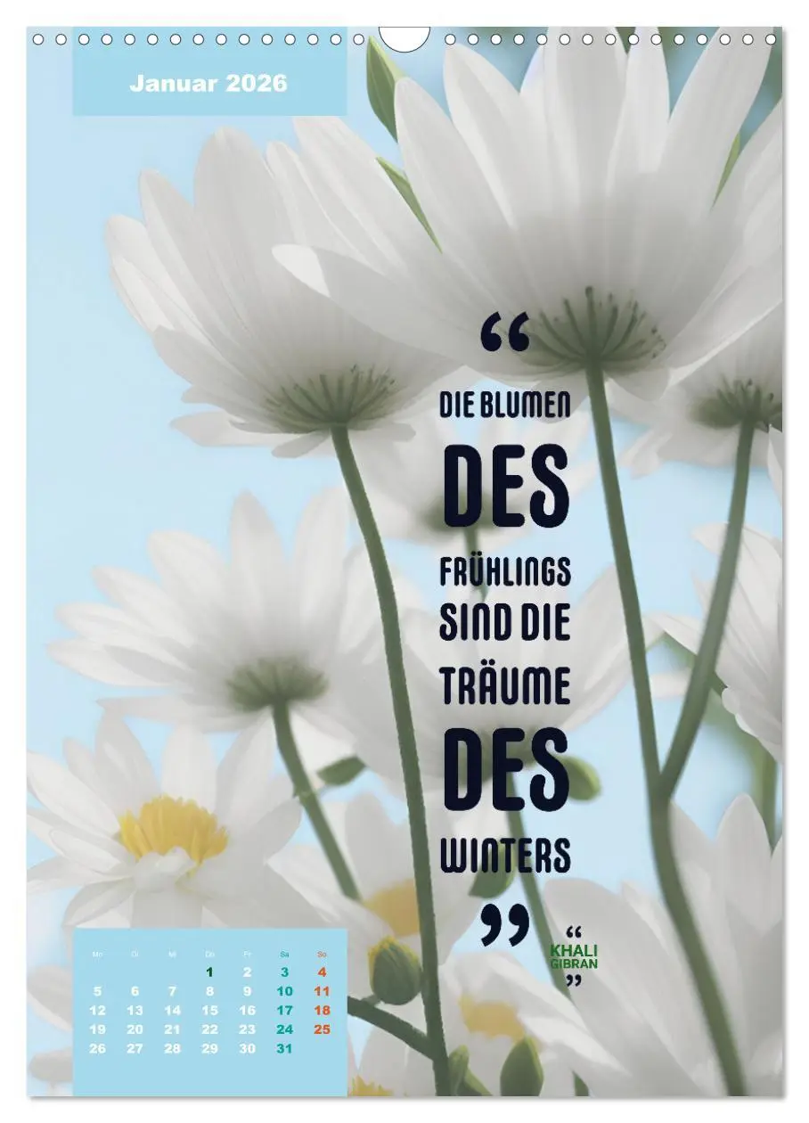 Bild: 9783516326710 | Verrückt nach BLUMEN Artwork - Farben - Zitate (Wandkalender 2026...