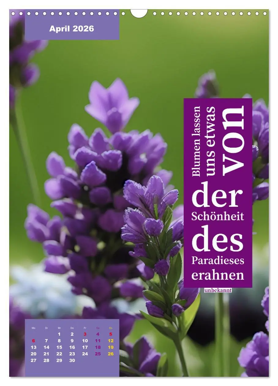 Bild: 9783516326710 | Verrückt nach BLUMEN Artwork - Farben - Zitate (Wandkalender 2026...