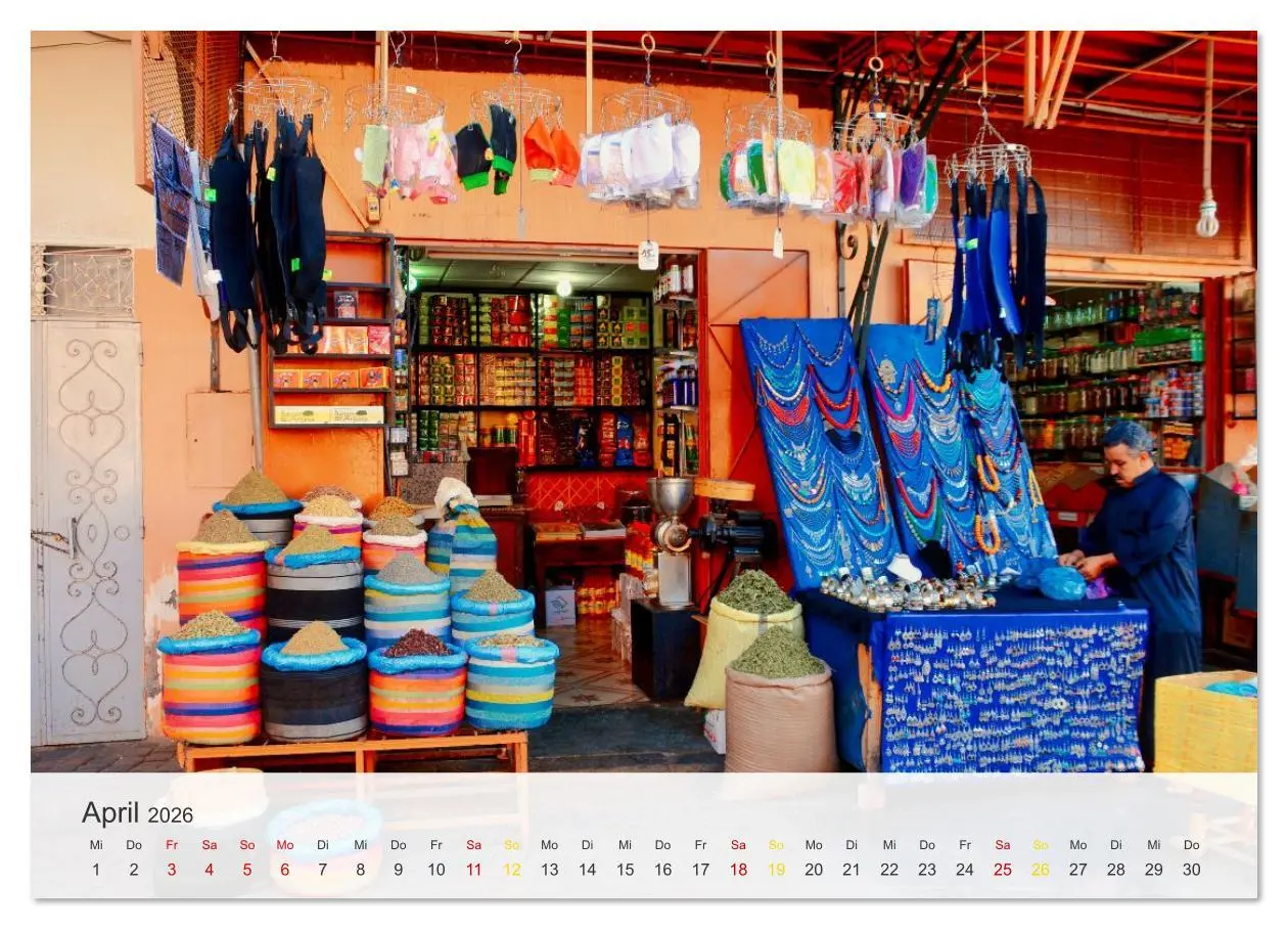 Bild: 9783516636710 | Marrakesch die rote Stadt (Wandkalender 2026 DIN A4 quer), CALVENDO...