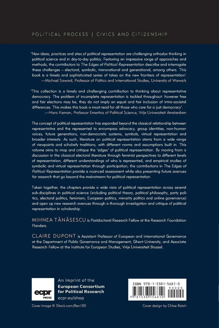 Rückseite: 9781538156810 | The Edges of Political Representation | Mihnea Tanasescu (u. a.)