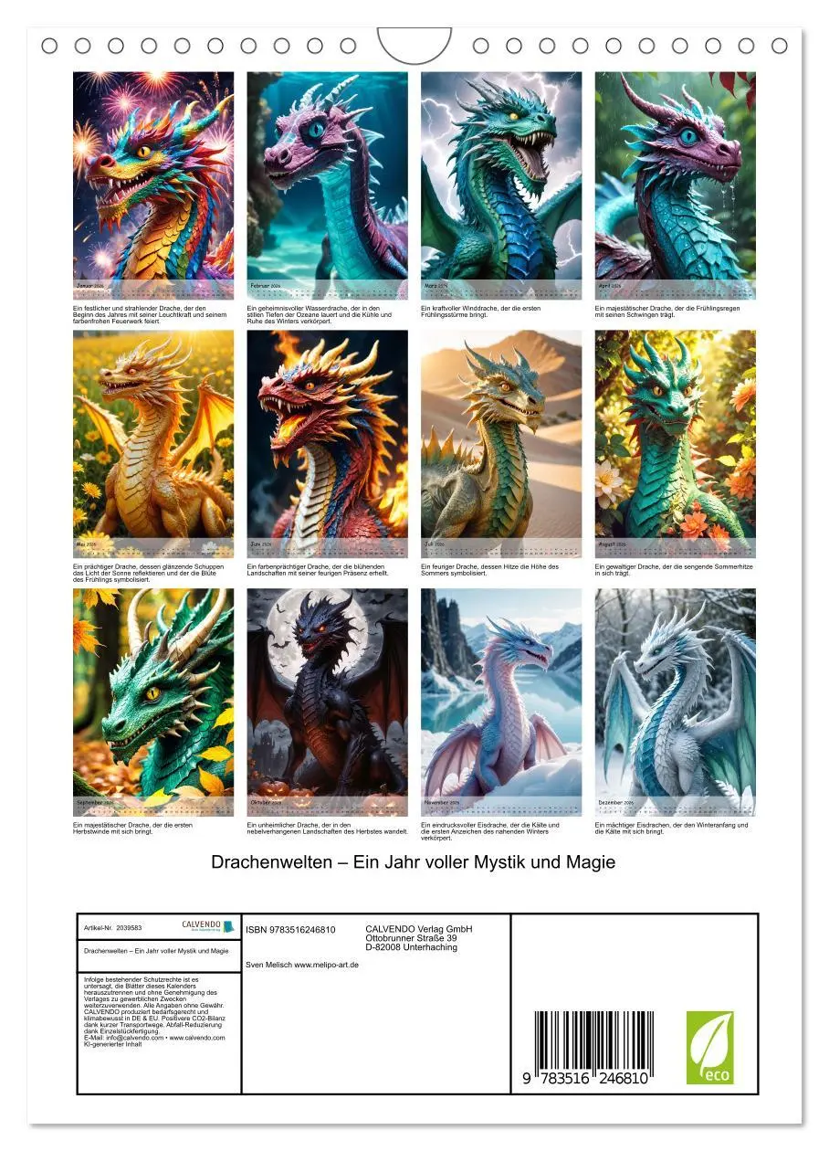 Bild: 9783516246810 | Drachenwelten - Ein Jahr voller Mystik und Magie (Wandkalender 2026...