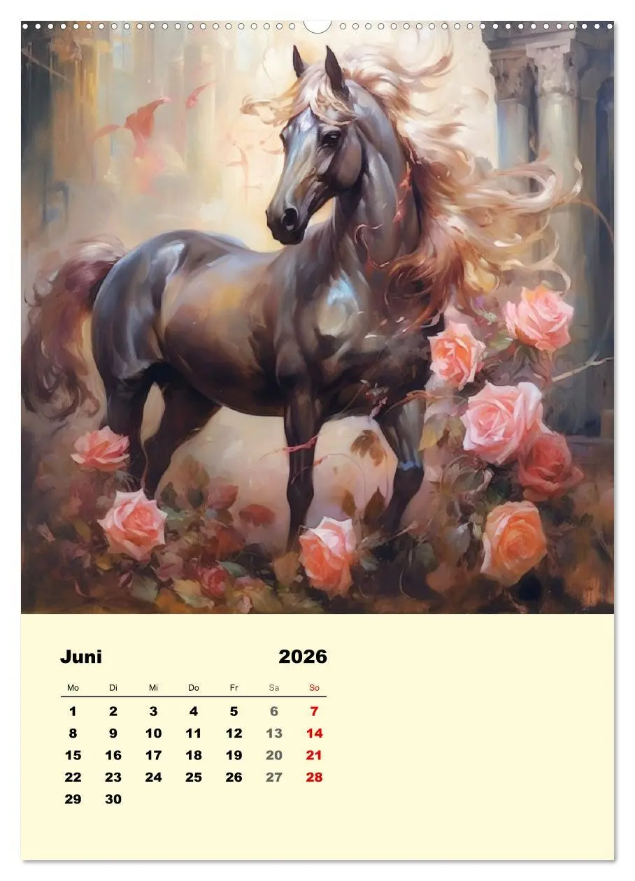 Bild: 9783516316810 | Pferde im romantischen Barockstil (Wandkalender 2026 DIN A2 hoch),...