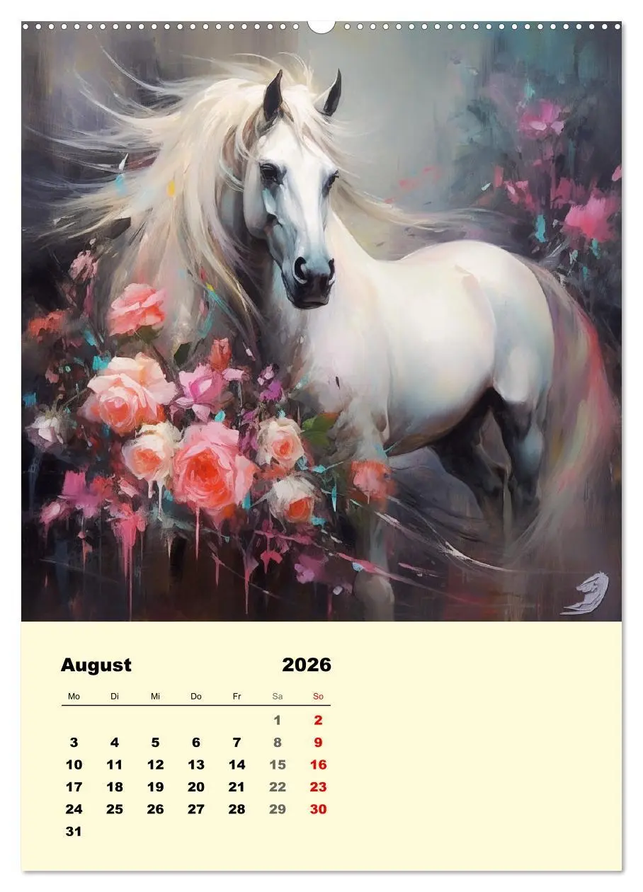 Bild: 9783516316810 | Pferde im romantischen Barockstil (Wandkalender 2026 DIN A2 hoch),...