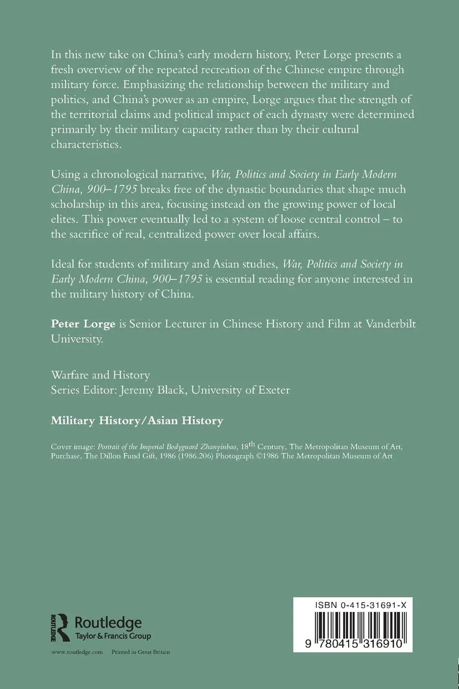 Rückseite: 9780415316910 | War, Politics and Society in Early Modern China, 900-1795 | Lorge