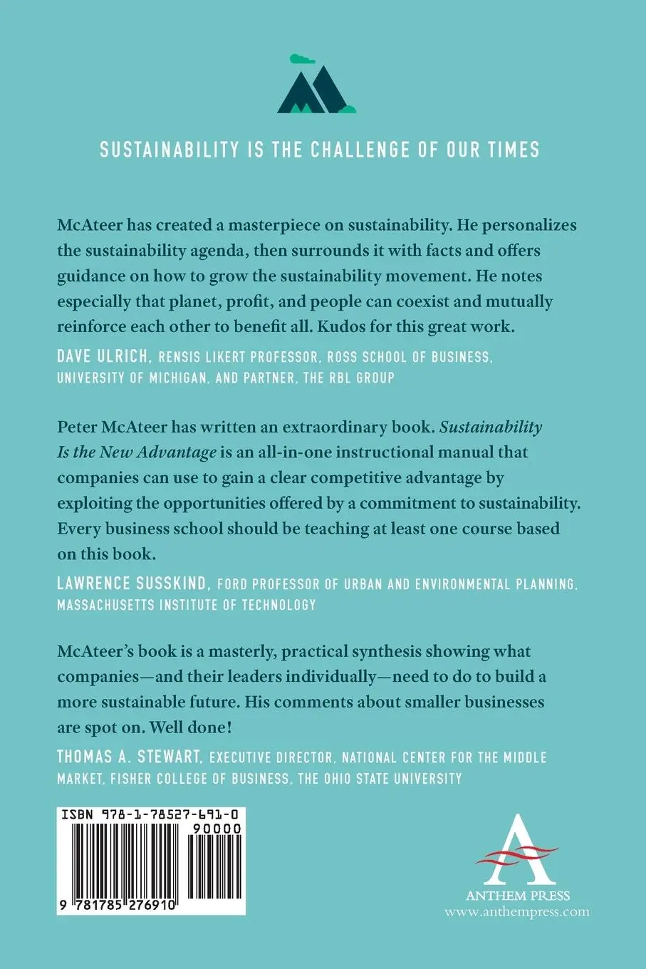Rückseite: 9781785276910 | Sustainability Is the New Advantage | Peter McAteer | Taschenbuch