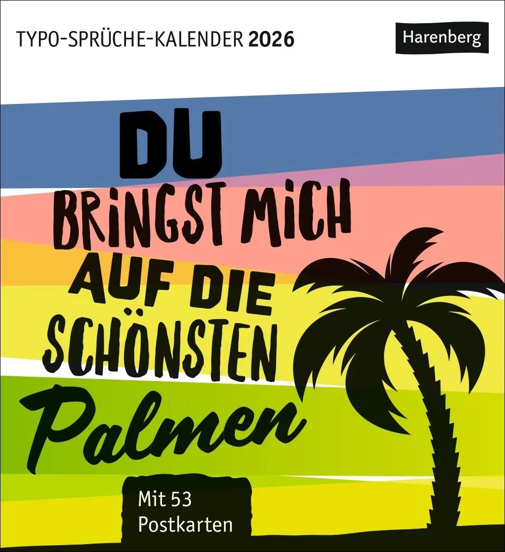 Cover: 9783840036910 | Typo-Sprüche-Kalender Postkartenkalender 2026 - Mit 53 Postkarten