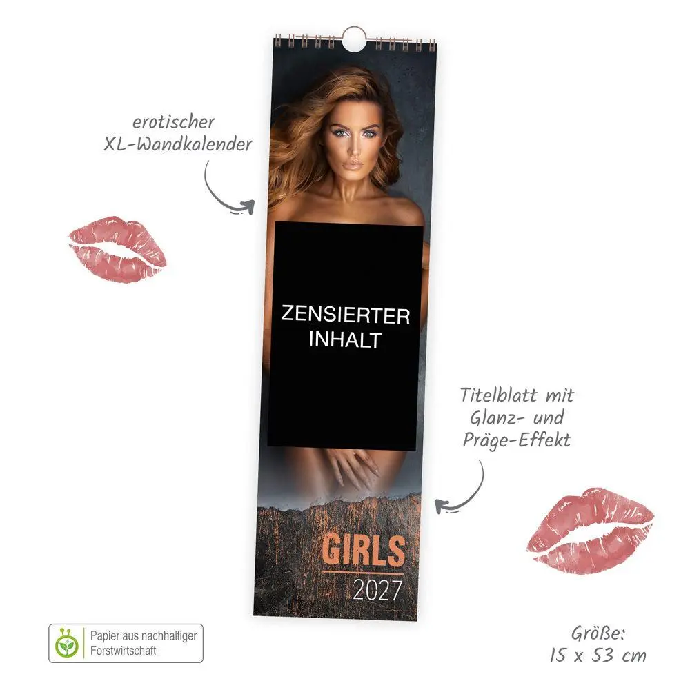 Bild: 9783988026910 | TRÖTSCH - Erotikkalender XL-Streifenkalender Girls 2027 | Wandkalender