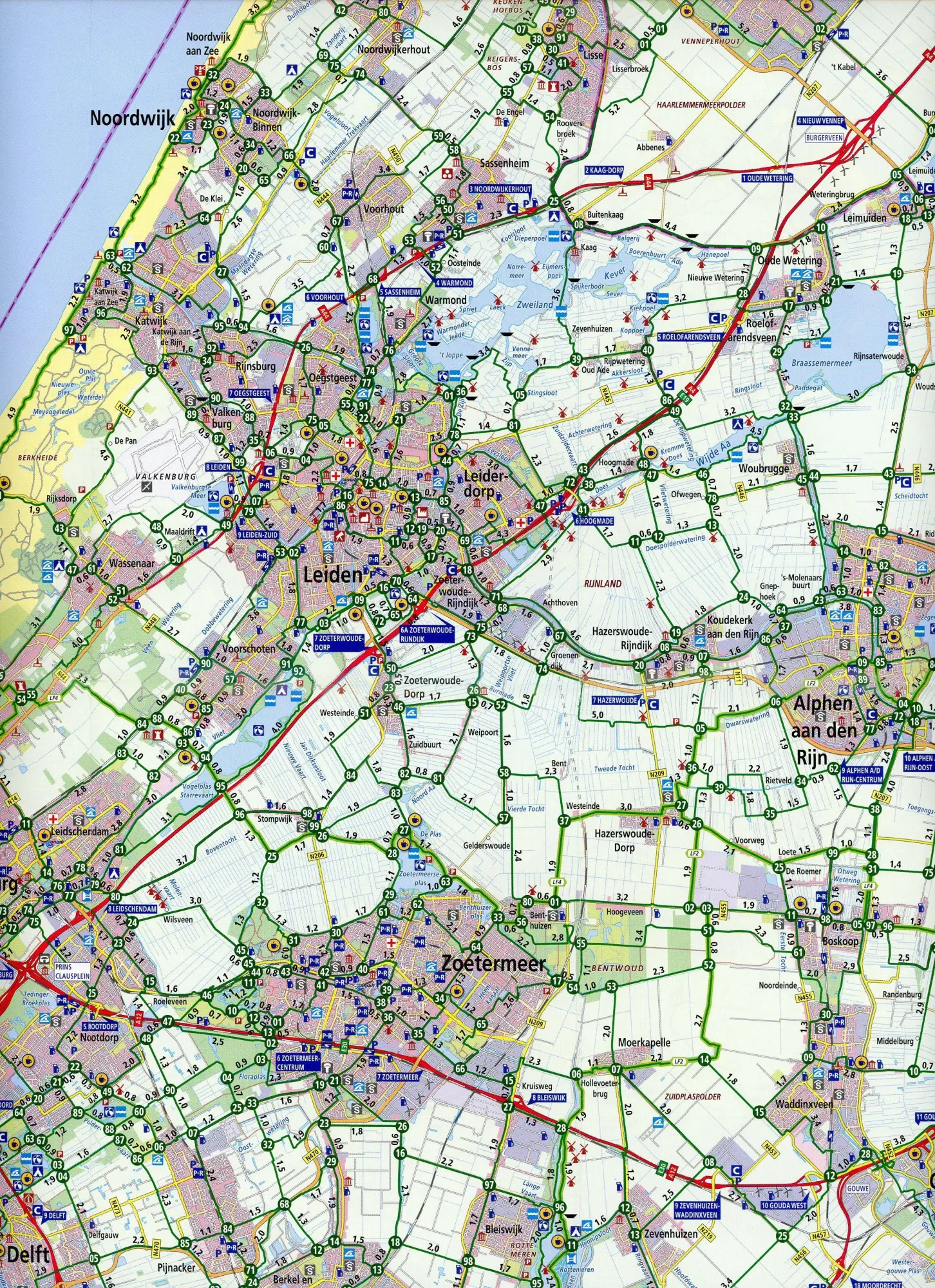 Bild: 9789018046910 | Zuid-Hollandse kust (Rotterdam / Den Haag/ Leiden) 1:100 000 | 2020