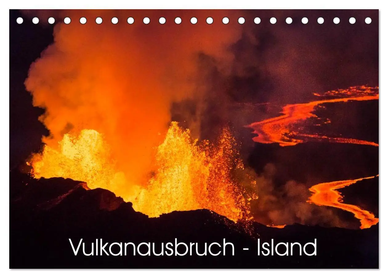 Cover: 9783435637010 | Vulkanausbruch - Island (Tischkalender 2025 DIN A5 quer), CALVENDO...