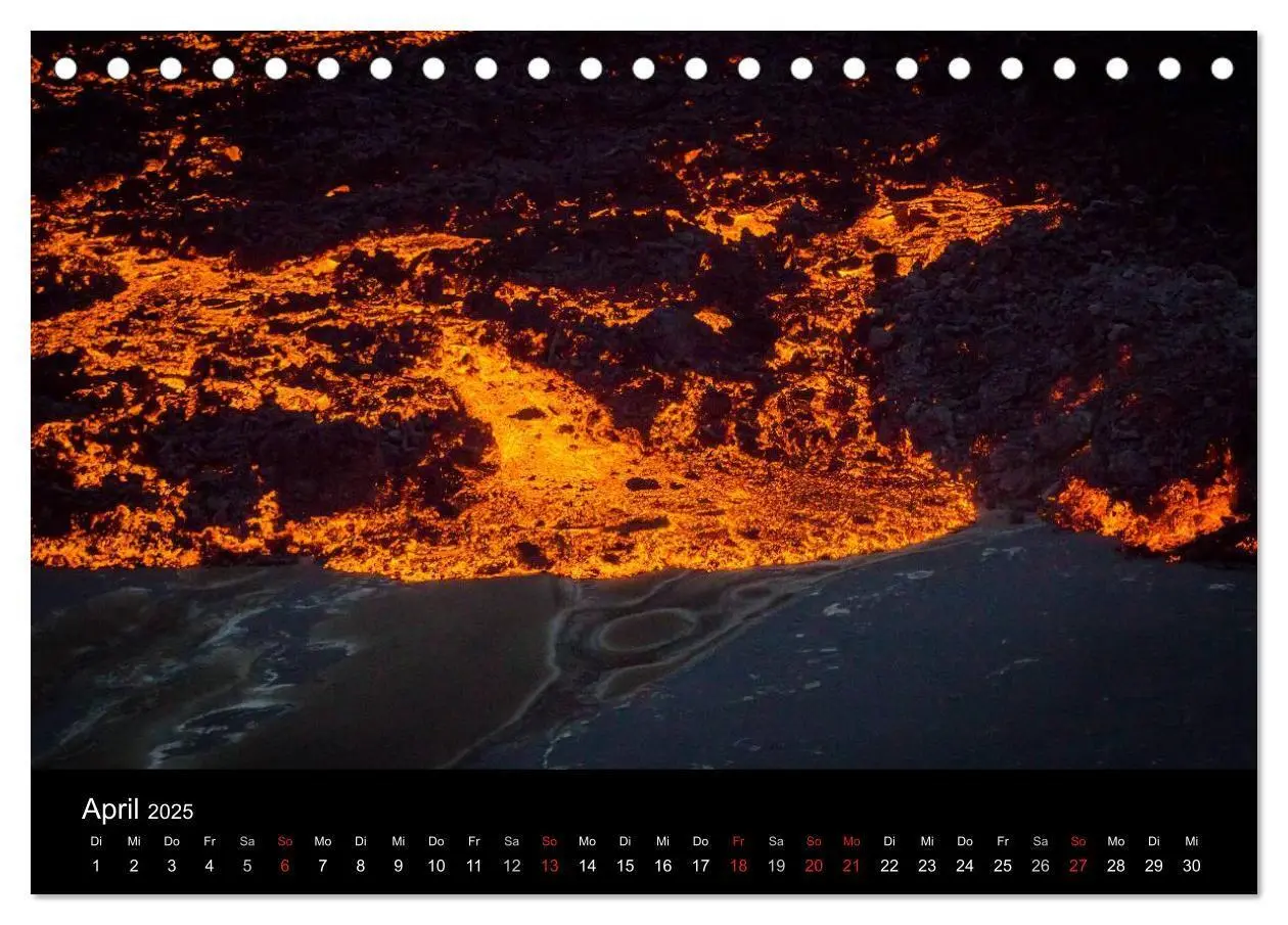 Bild: 9783435637010 | Vulkanausbruch - Island (Tischkalender 2025 DIN A5 quer), CALVENDO...
