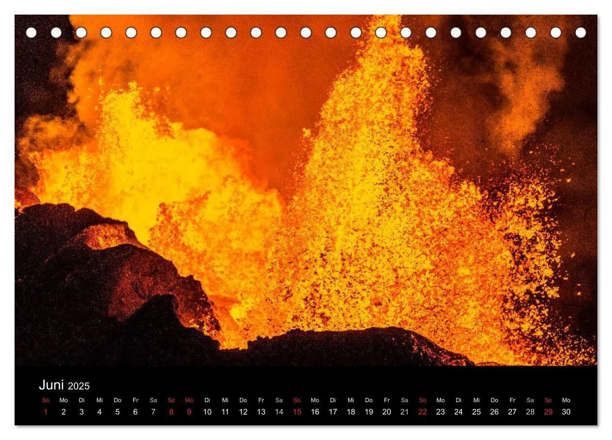 Bild: 9783435637010 | Vulkanausbruch - Island (Tischkalender 2025 DIN A5 quer), CALVENDO...