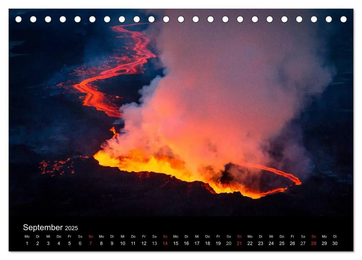 Bild: 9783435637010 | Vulkanausbruch - Island (Tischkalender 2025 DIN A5 quer), CALVENDO...