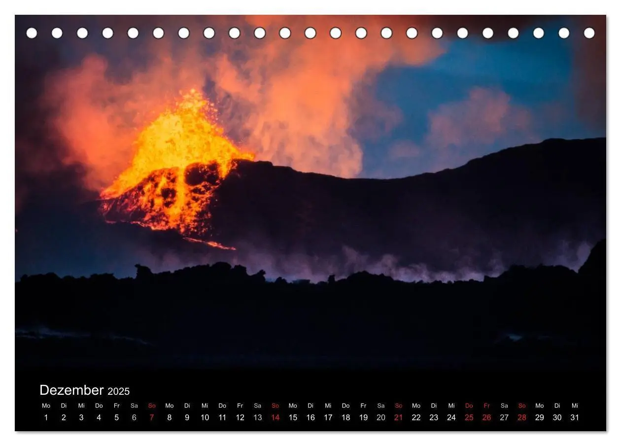 Bild: 9783435637010 | Vulkanausbruch - Island (Tischkalender 2025 DIN A5 quer), CALVENDO...