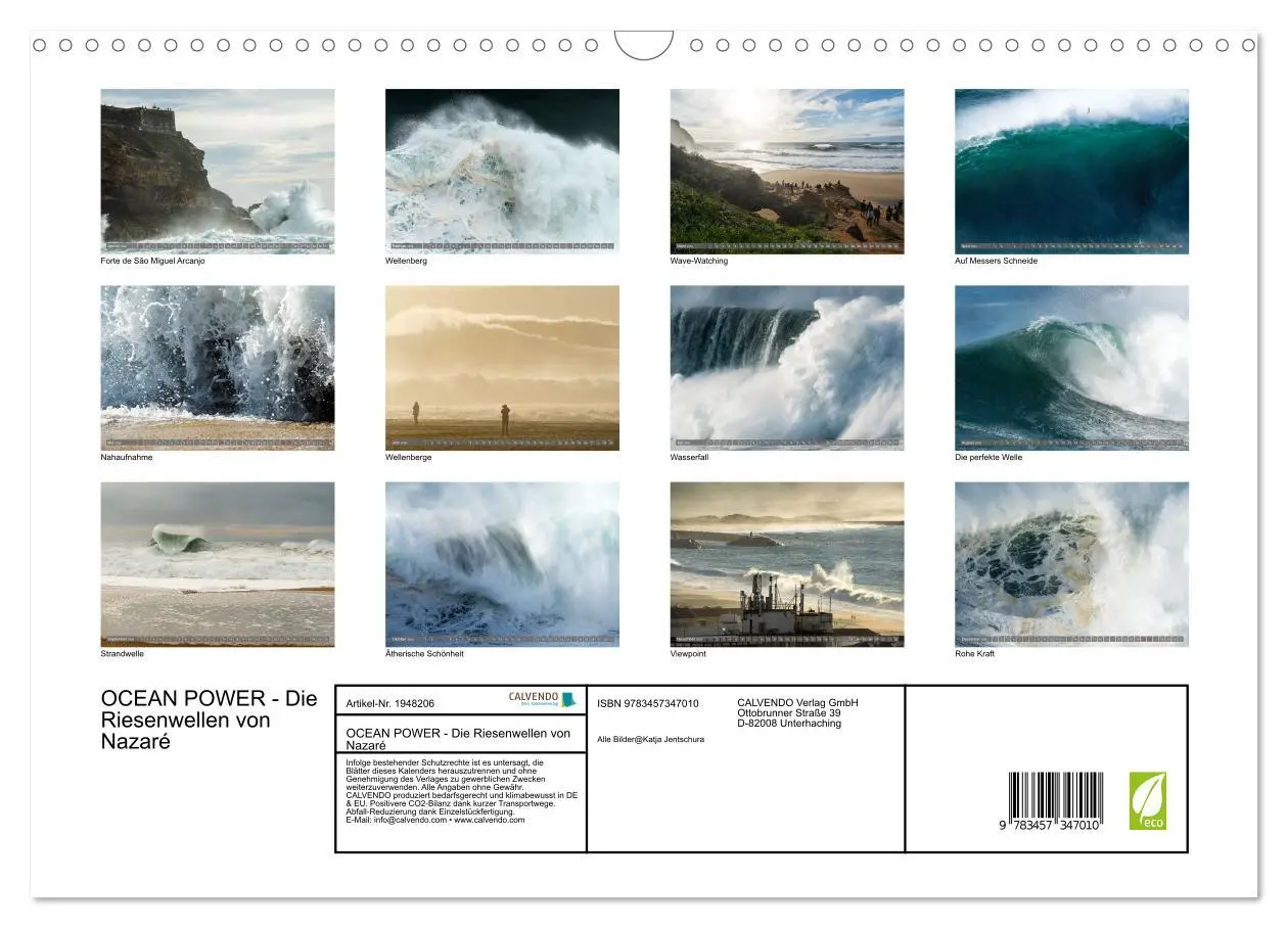 Bild: 9783457347010 | OCEAN POWER - Die Riesenwellen von Nazaré (Wandkalender 2026 DIN A3...
