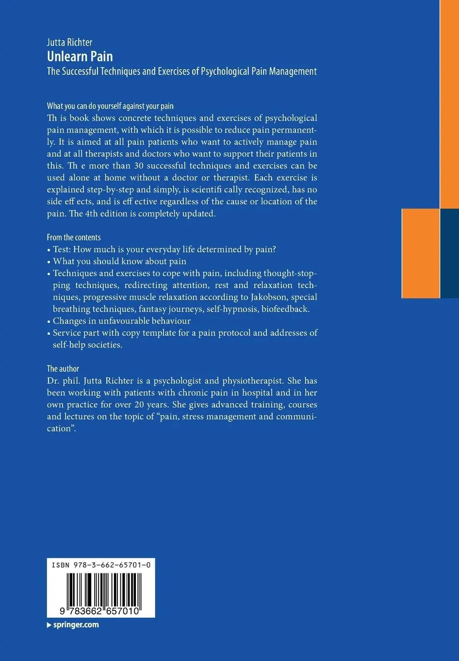 Rückseite: 9783662657010 | Unlearn Pain | Jutta Richter | Taschenbuch | x | Englisch | 2023
