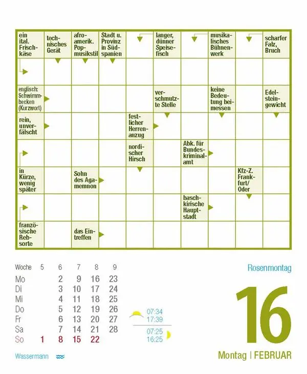 Bild: 9783731887010 | Kreuzworträtsel 2026 | Verlag Korsch | Kalender | 328 S. | Deutsch